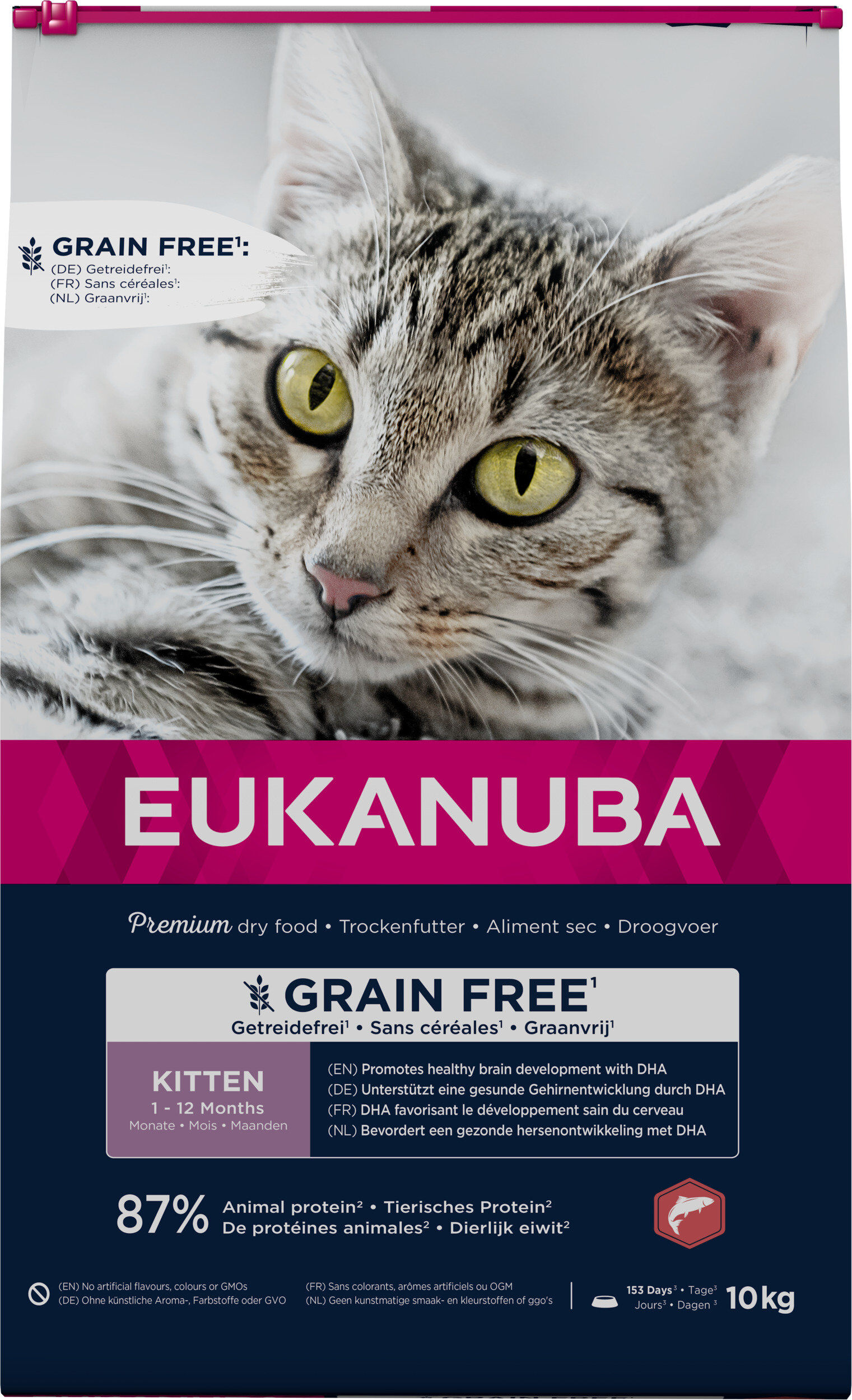Eukanuba - Croquettes Kitten Sans C&eacute;r&eacute;ales au Saumon pour Chatons - 10kg Image num&eacute;ro 1
