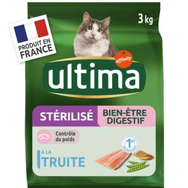 Ultima - Croquettes Chat Stérilisé Bien Être Digestif - 3 kg
