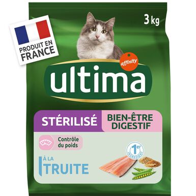 Ultima - Croquettes Chat Stérilisé Bien Être Digestif - 3 kg