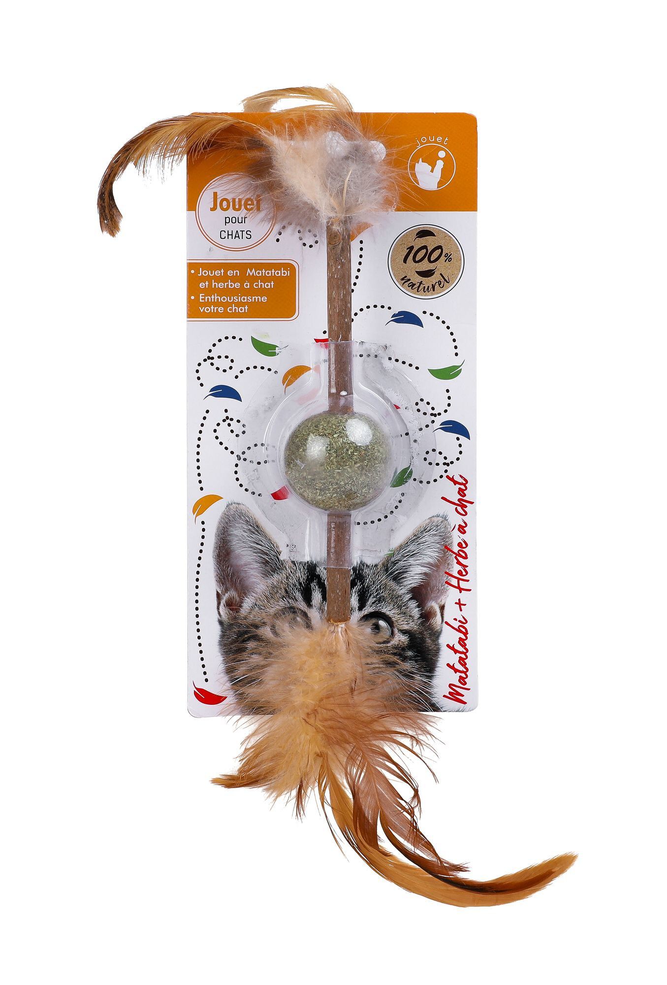 Wouapy - Jouet Boule &agrave; plume pour Chat - M Image num&eacute;ro 1