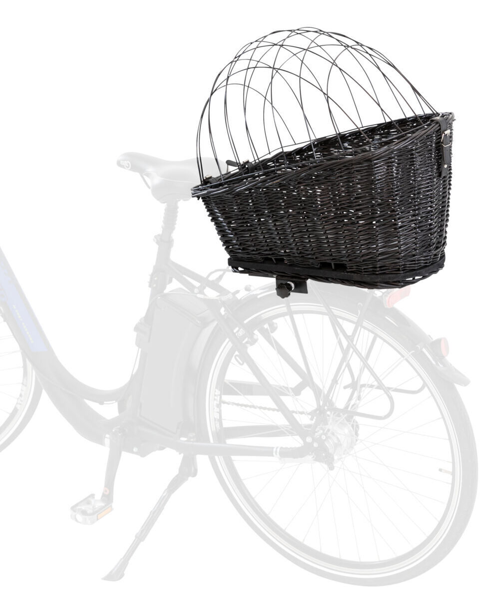 Trixie - Panier &agrave; V&eacute;lo + Grille Porte-Bagages Osier/M&eacute;tal Noir - 35 x 49 x 55 cm Image num&eacute;ro 1