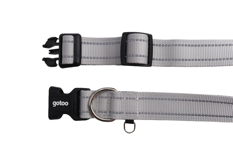 Gotoo - Collier Essentials en Nylon Premium Gris pour Chien - XS Image numéro 3 Gotoo - Collier Essentials en Nylon Premium Gris pour Chien - XS Image numéro 3