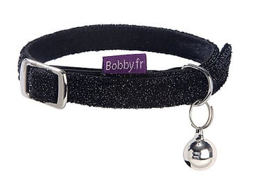 Bobby - Collier Disco Noir pour Chat