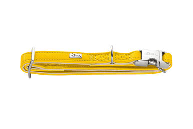 Hunter - Collier Amalfi Alu-Strong en Similicuir Jaune pour Chiens
