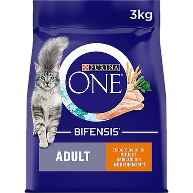 Purina One - Croquettes Adulte Bifensis au Poulet pour Chat - 3Kg