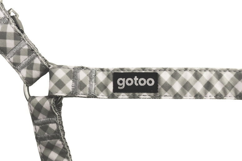 Gotoo - Harnais Vichy Gris pour Chien - XS Image numéro 5 Gotoo - Harnais Vichy Gris pour Chien - XS Image numéro 5