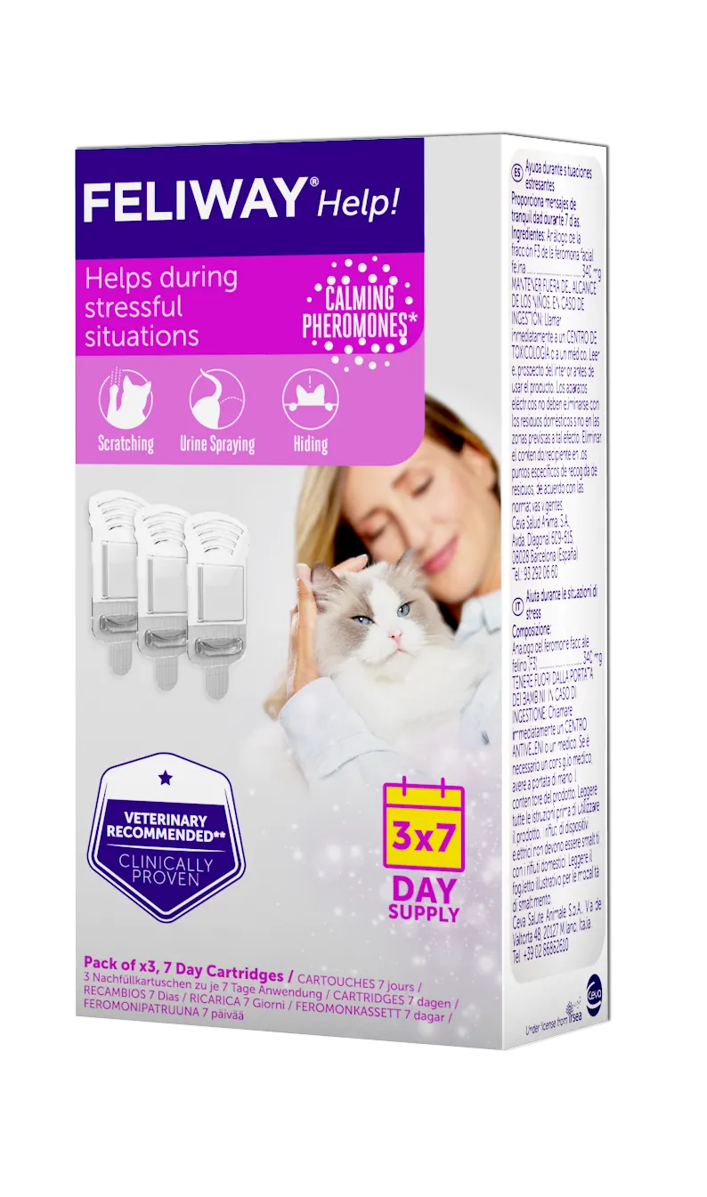 Feliway Help - Pack de 3 Cartouches Diffuseur pour le Stress du Chat Image num&eacute;ro 2