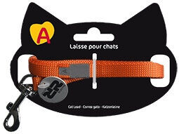 Animalis - Laisse Basic de 1,2m pour Chat - Orange Image num&eacute;ro 1
