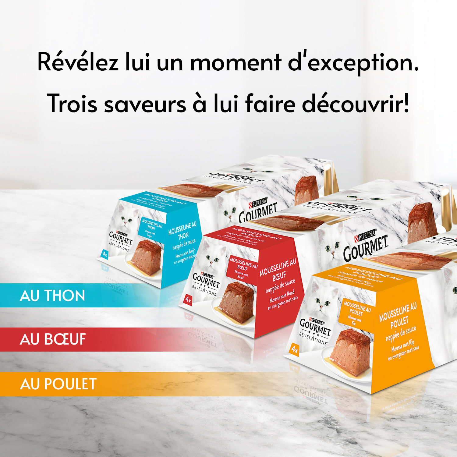 Gourmet - Portions Repas Revelations Mousseline Poulet et B&oelig;uf pour Chats - 48x57g Image num&eacute;ro 2