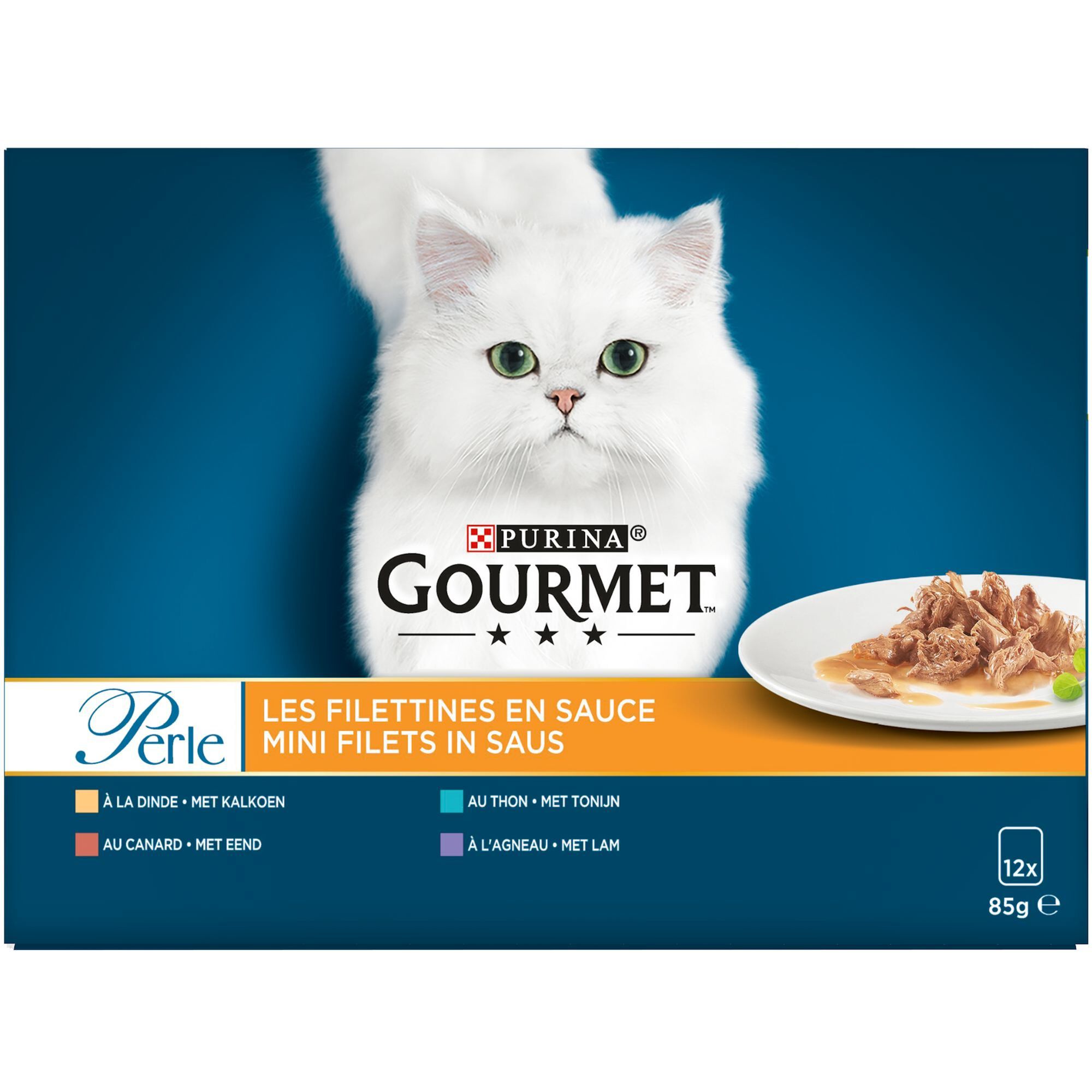Gourmet - Sachets Perle Les Filettines avec Viandes et Poissons pour Chat - 12x85g Image num&eacute;ro 2