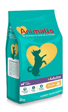 Animalis - Croquettes Adulte Petite Race au Poulet pour Chien - 2Kg