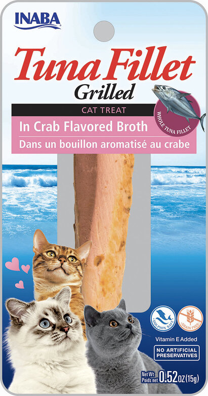 Inaba - Friandises Filet de Thon Grillé Bouillon au Crabe pour Chats - 15g image number null