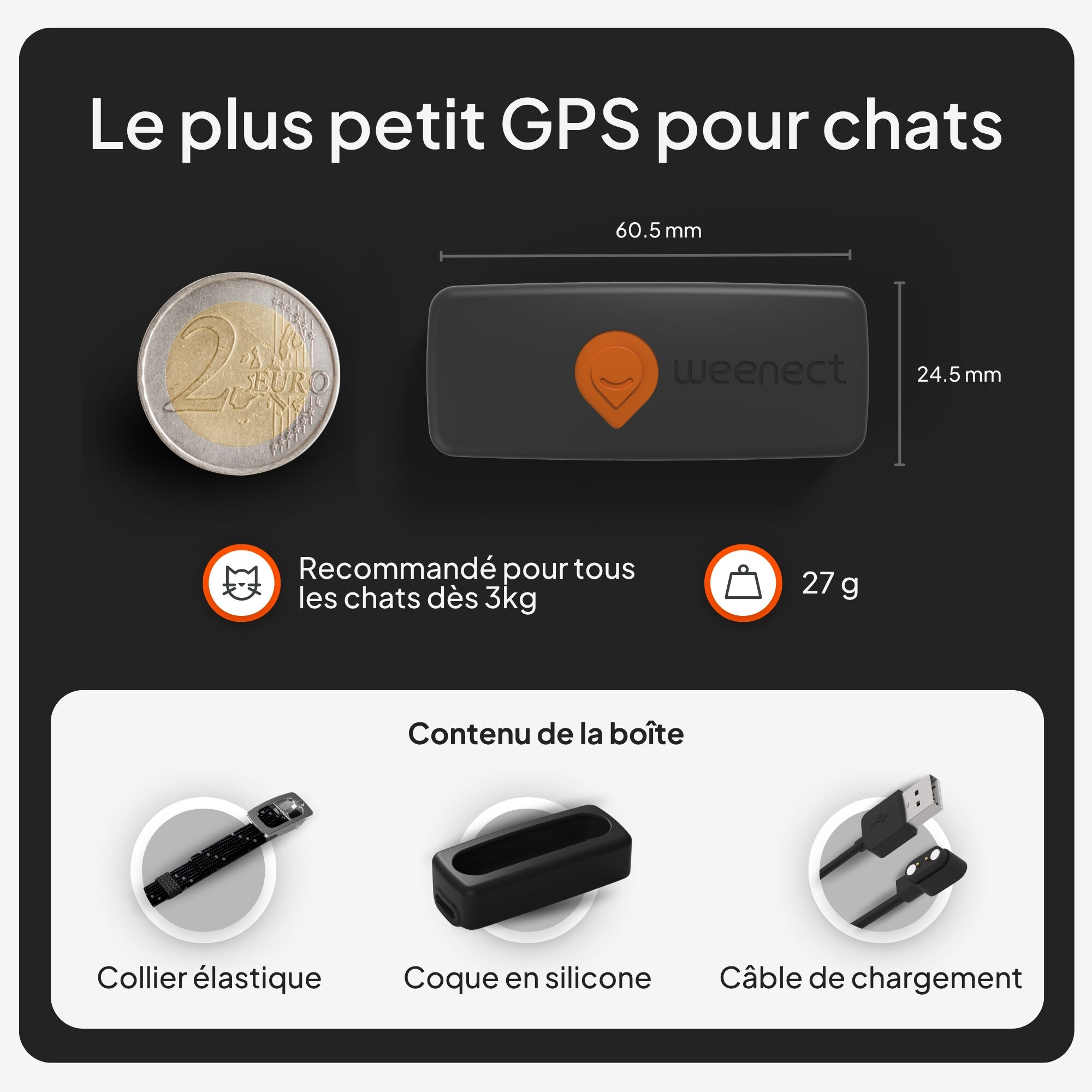 Weenect - Traceur GPS XS Edition 2023 pour Chats - Noir Image num&eacute;ro 17