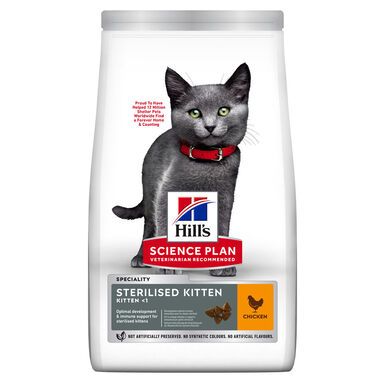 Hill's Science Plan - Kitten Sterilised Cat Croquettes Pour Chaton Stérilisé Au Poulet  - 300g
