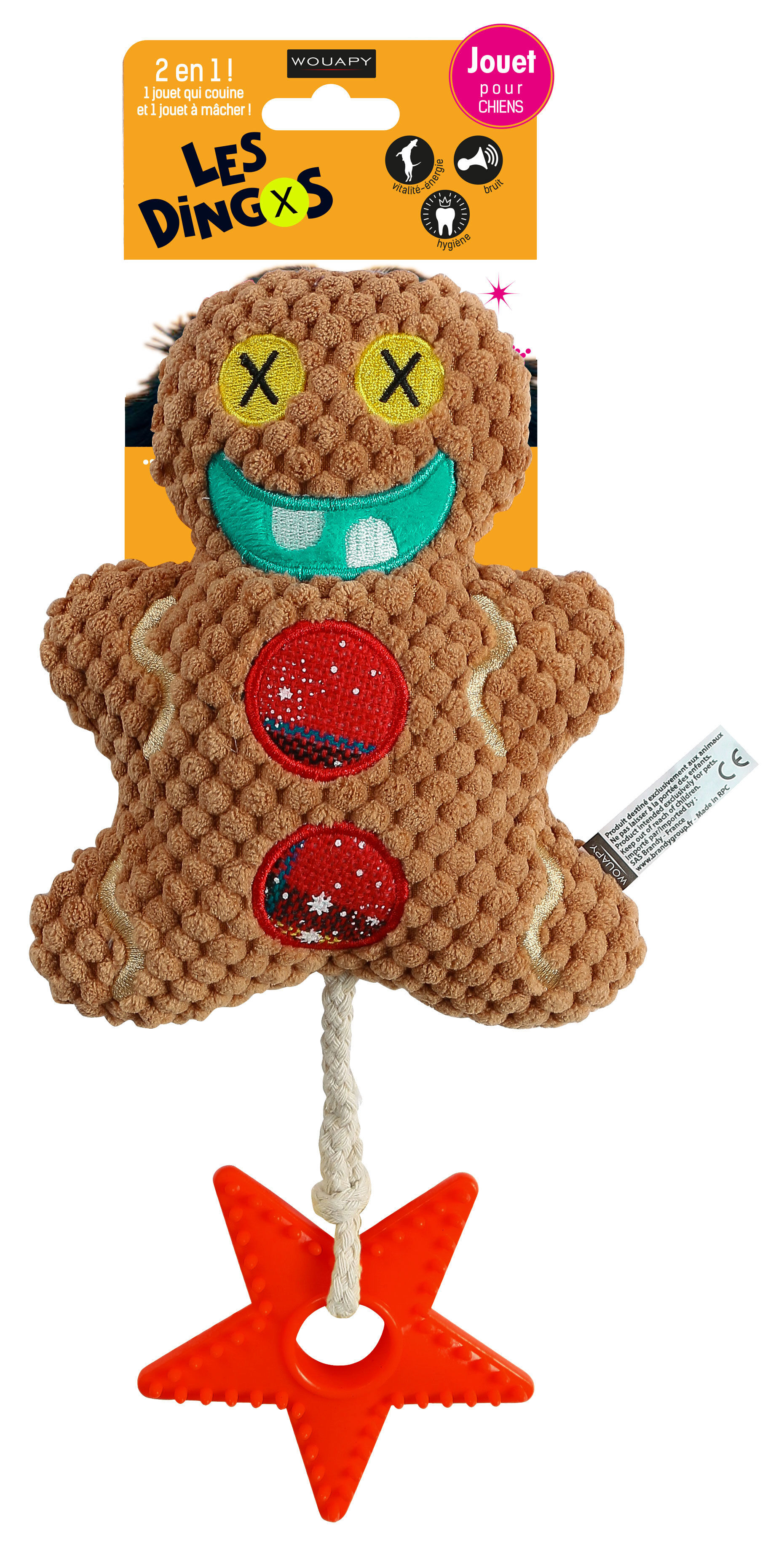 Wouapy - Jouet Dingos Biscuit avec Sabot pour Chien - 24,5cm Image num&eacute;ro 1