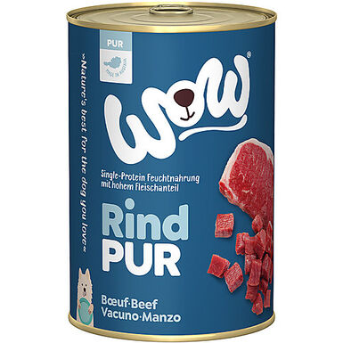 WOW - Repas Complet Naturel PUR Boeuf pour Chiens - 400g