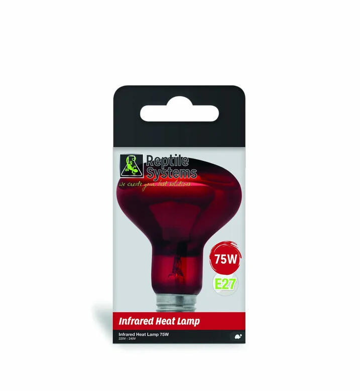 Reptile Systems - Lampe Infrared Heat Lamp E27 pour Reptiles - 75W Image numéro 1 Reptile Systems - Lampe Infrared Heat Lamp E27 pour Reptiles - 75W Image numéro 1