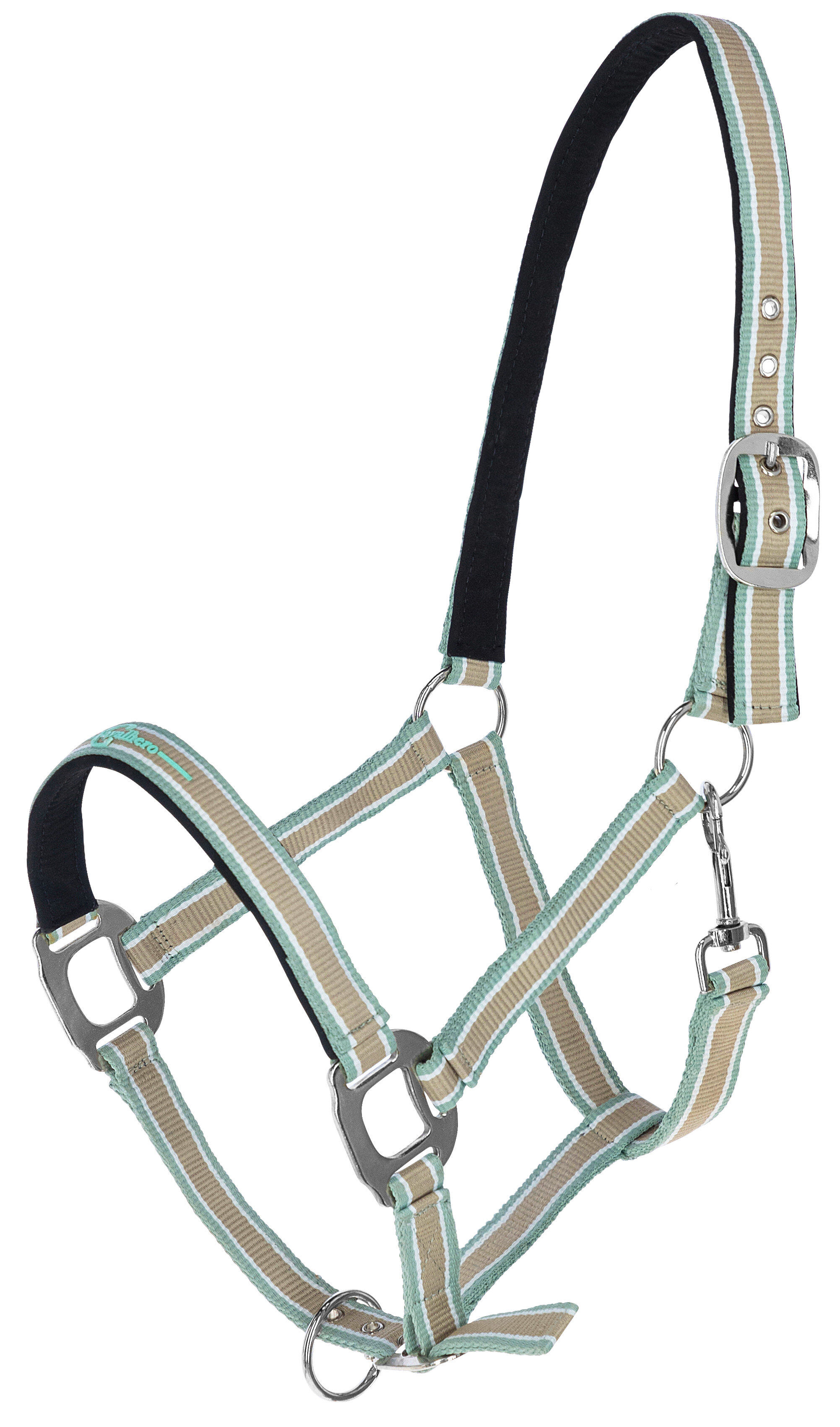 Covalliero - Licol R&eacute;glable Cora Taupe, Mint Blanc - Cob M Image num&eacute;ro 1