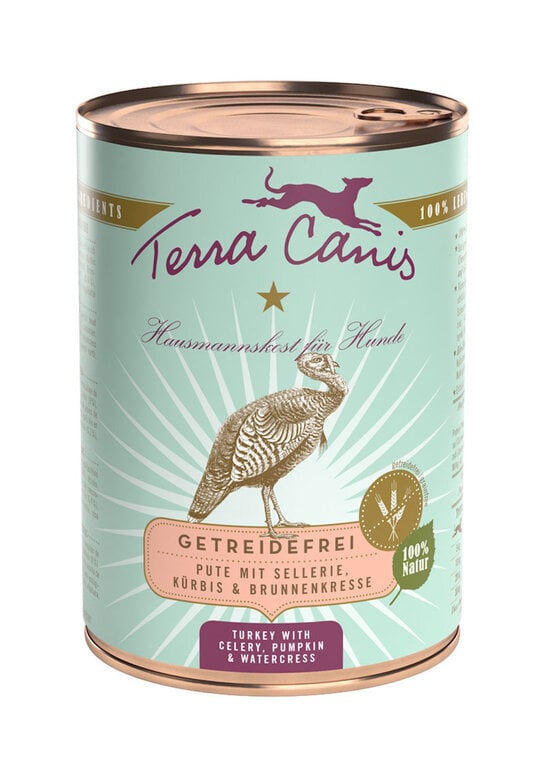 Terra Canis - Aliment Naturel sans Céréales à la Dinde pour Chiens - 400g Image numéro 1 Terra Canis - Aliment Naturel sans Céréales à la Dinde pour Chiens - 400g Image numéro 1