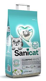 Sanicat - Litière Agglomerante Blanche à l'Oxygene Actif pour Chat - 20L
