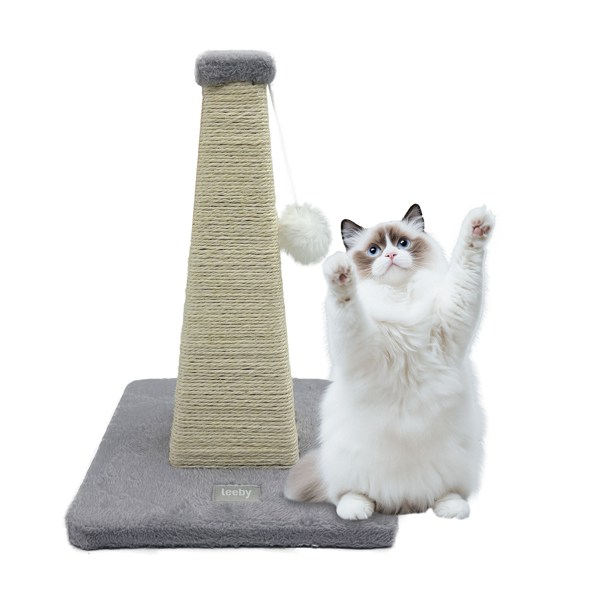 Leeby - Griffoir Pyramide Sisal pour Chats - 28x28x40cm Image num&eacute;ro 1