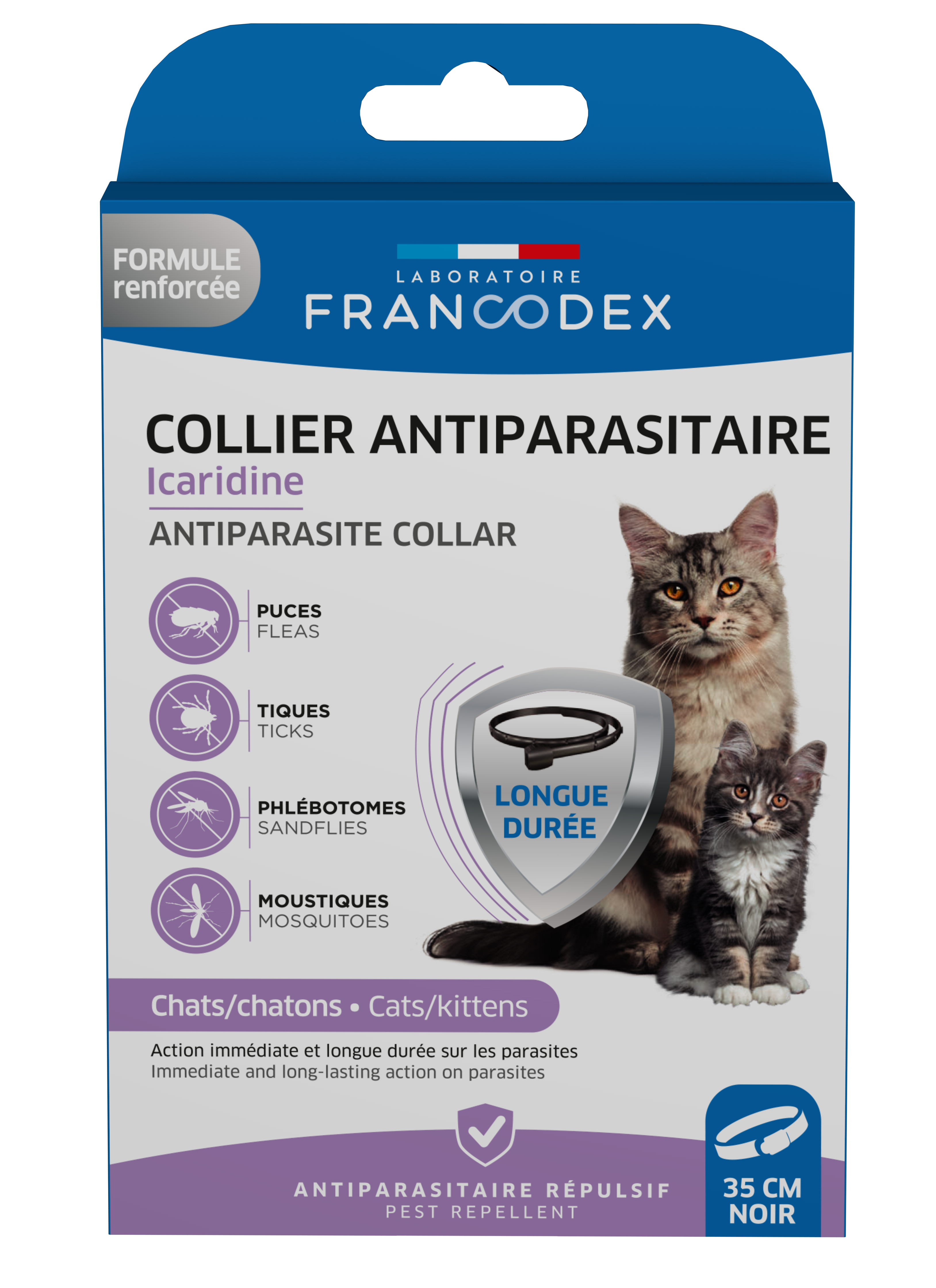 Francodex - Collier Antiparasitaire Icardine pour Chats et Chatons - Noir Image num&eacute;ro 1