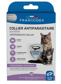 Francodex - Collier Antiparasitaire Icardine pour Chats et Chatons - Noir