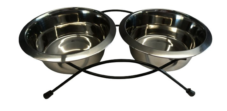 Animalis - Gamelle Double Dinner Inox avec Support pour Chiens - 800ml Image numéro 1 Animalis - Gamelle Double Dinner Inox avec Support pour Chiens - 800ml Image numéro 1
