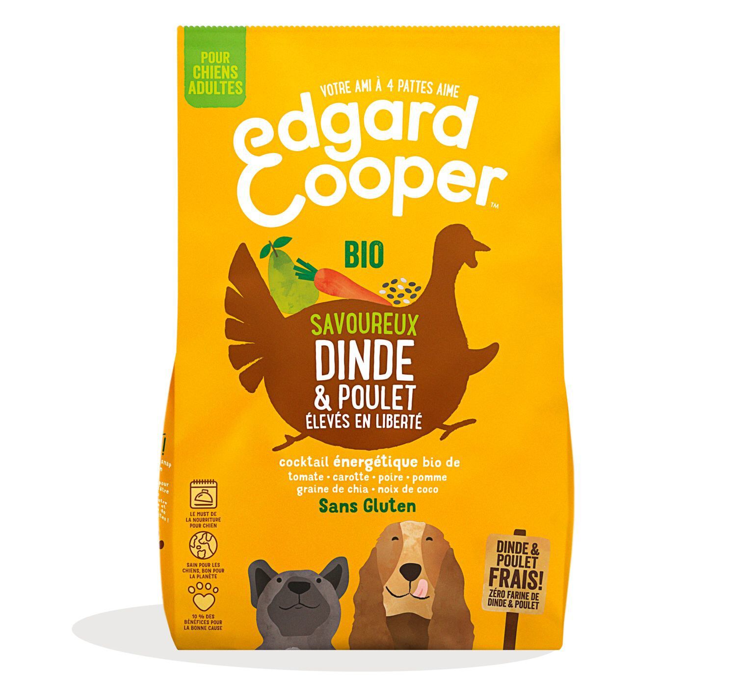 Edgard & Cooper - Croquettes BIO &agrave; la Dinde et Poulet pour Chien - 2,5Kg Image num&eacute;ro 1