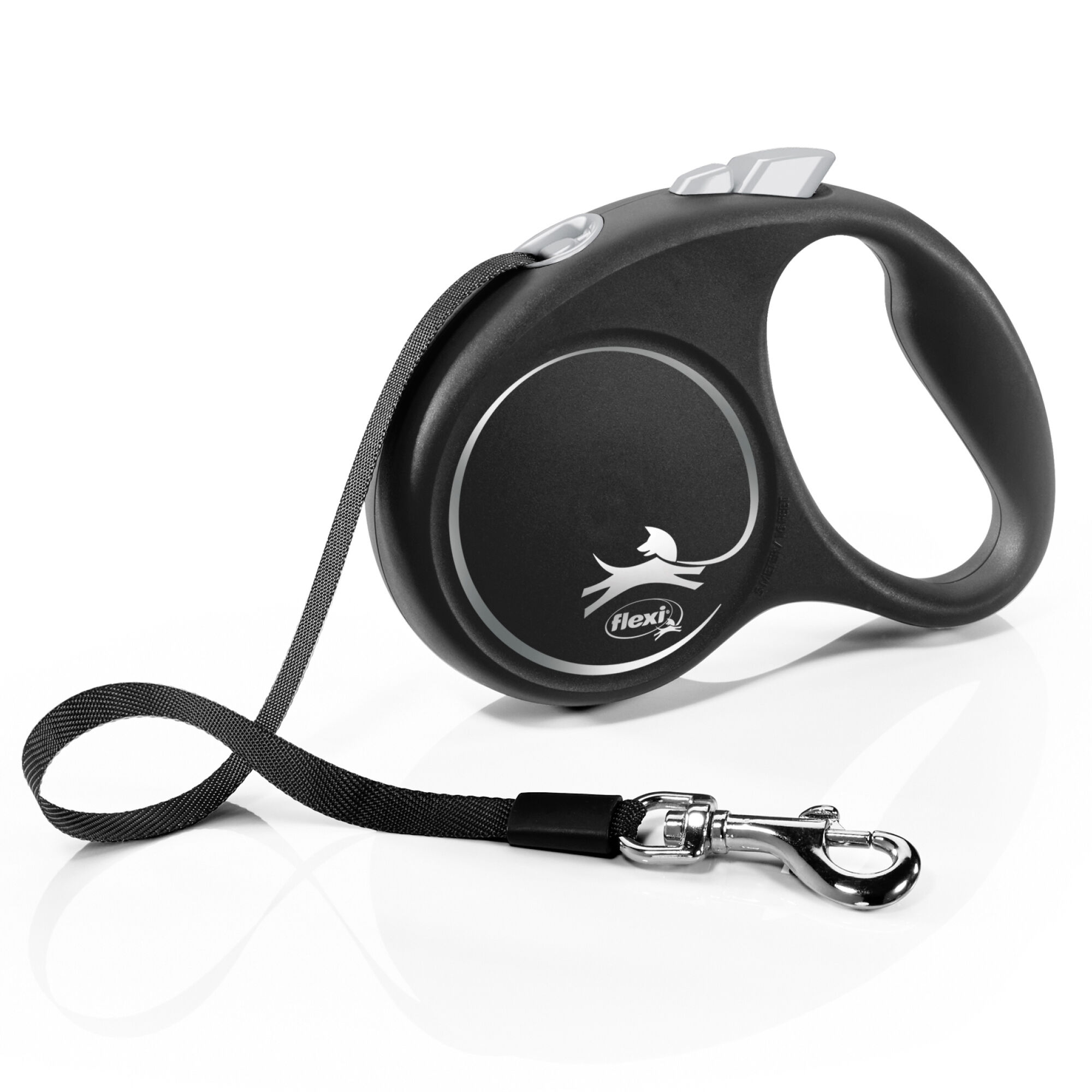 Flexi - Laisse &agrave; Enrouleur Black Design Sangle S pour Chiens - 5mNoir/Argent Image num&eacute;ro 2