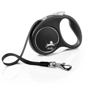 Flexi - Laisse &agrave; Enrouleur Black Design Sangle S pour Chiens - 5mNoir/Argent