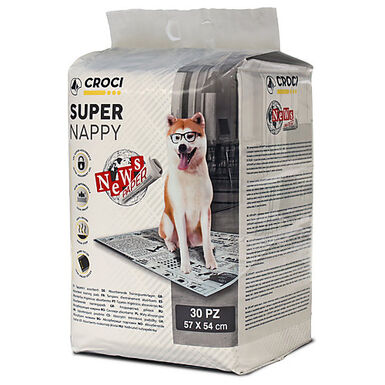 Croci - Tapis Hygiénique Super Nappy New Paper pour Chiens - 57x54cm
