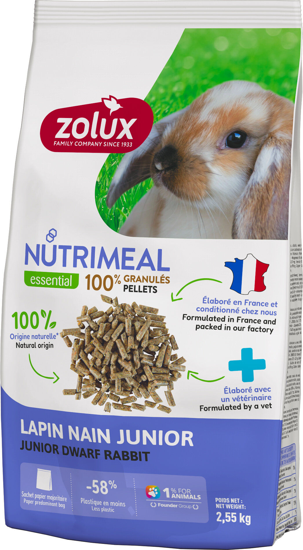 Zolux - Aliment en Granul&eacute;s Nutrimeal Pour Lapin Junior - 2,55kg Image num&eacute;ro 1