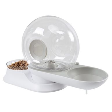 M-Pets - Distributeur Snail Croquettes + Eau Gris pour Chien et chat - 2,8L