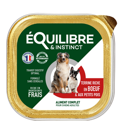 Équilibre & Instinct - Pâtée au Boeuf et Petits Pois pour Chien - 300g