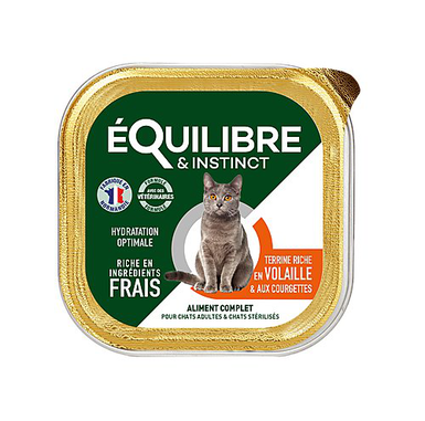 Equilibre & Instinct - Pâtée à la Volaille et Courgettes pour Chat - 85g