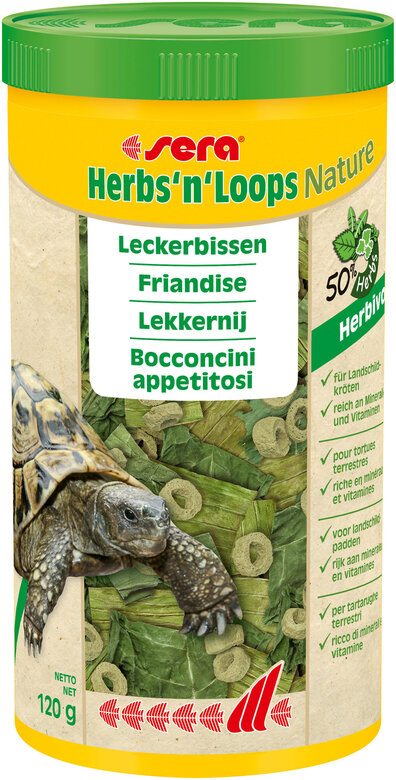 Sera - Friandises Herbs'n'Loops avec des Herbes pour Reptiles Herbivores - 1L Image numéro 1 Sera - Friandises Herbs'n'Loops avec des Herbes pour Reptiles Herbivores - 1L Image numéro 1