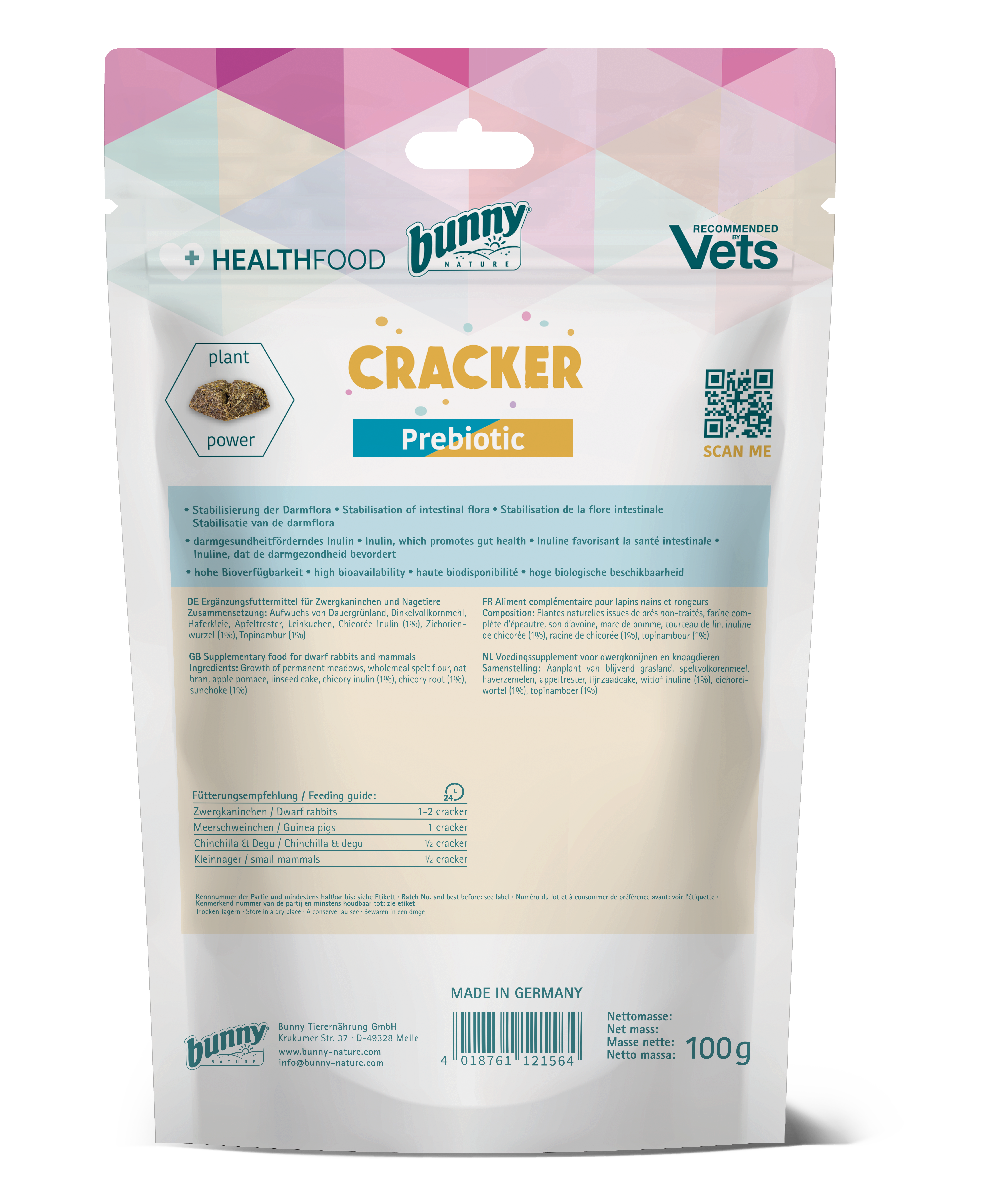 Bunny Nature - Friandises Prebiotic Cracker pour Rongeurs - 100g Image num&eacute;ro 2