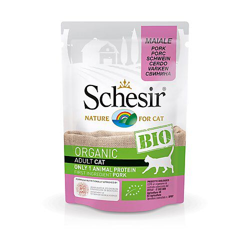 Schesir - Sachet Fra&icirc;cheur BIO au Porc pour Chat - 85g Image num&eacute;ro 1