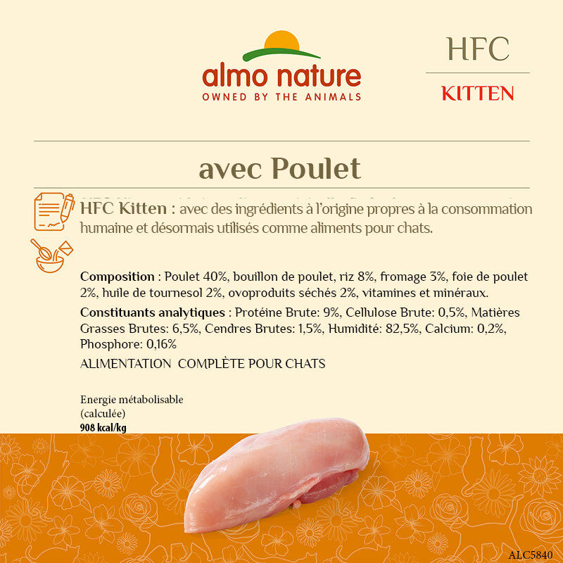 Almo Nature - P&acirc;t&eacute;e Hfc Natural Chaton - 55g Image num&eacute;ro 2