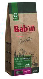 Bab'in - Croquettes sans Céréales au Saumon pour Chat Stérilisé
