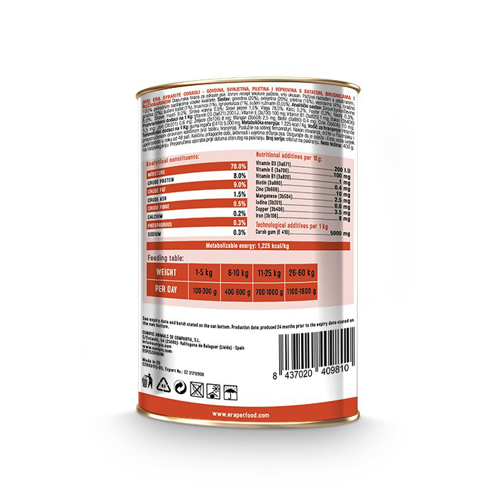 Era - P&acirc;t&eacute;e Sybarite B&oelig;uf Porc Poulet et Sanglier pour Chiens - 400g Image num&eacute;ro 2