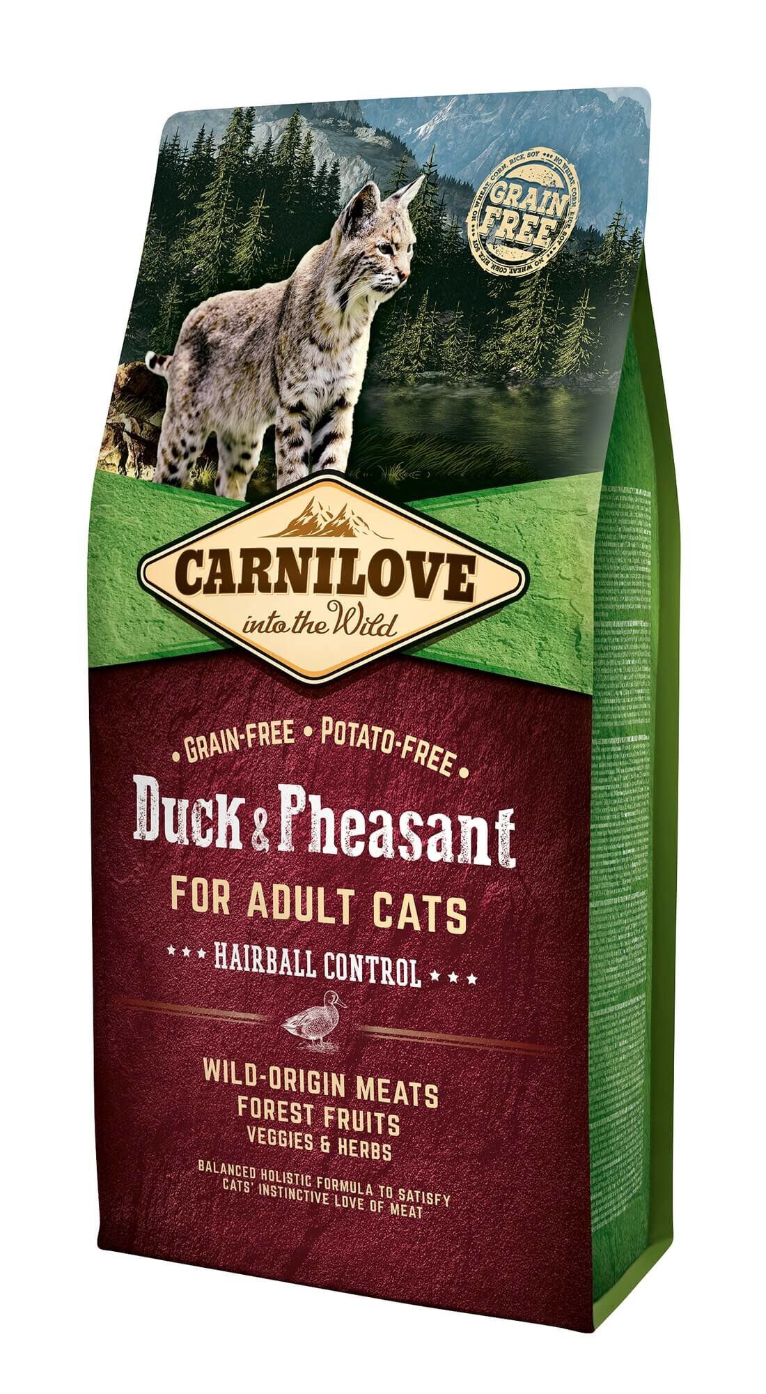 Carnilove - Croquettes Hairball Canard et Faisan pour Chat - 6Kg Image num&eacute;ro 1