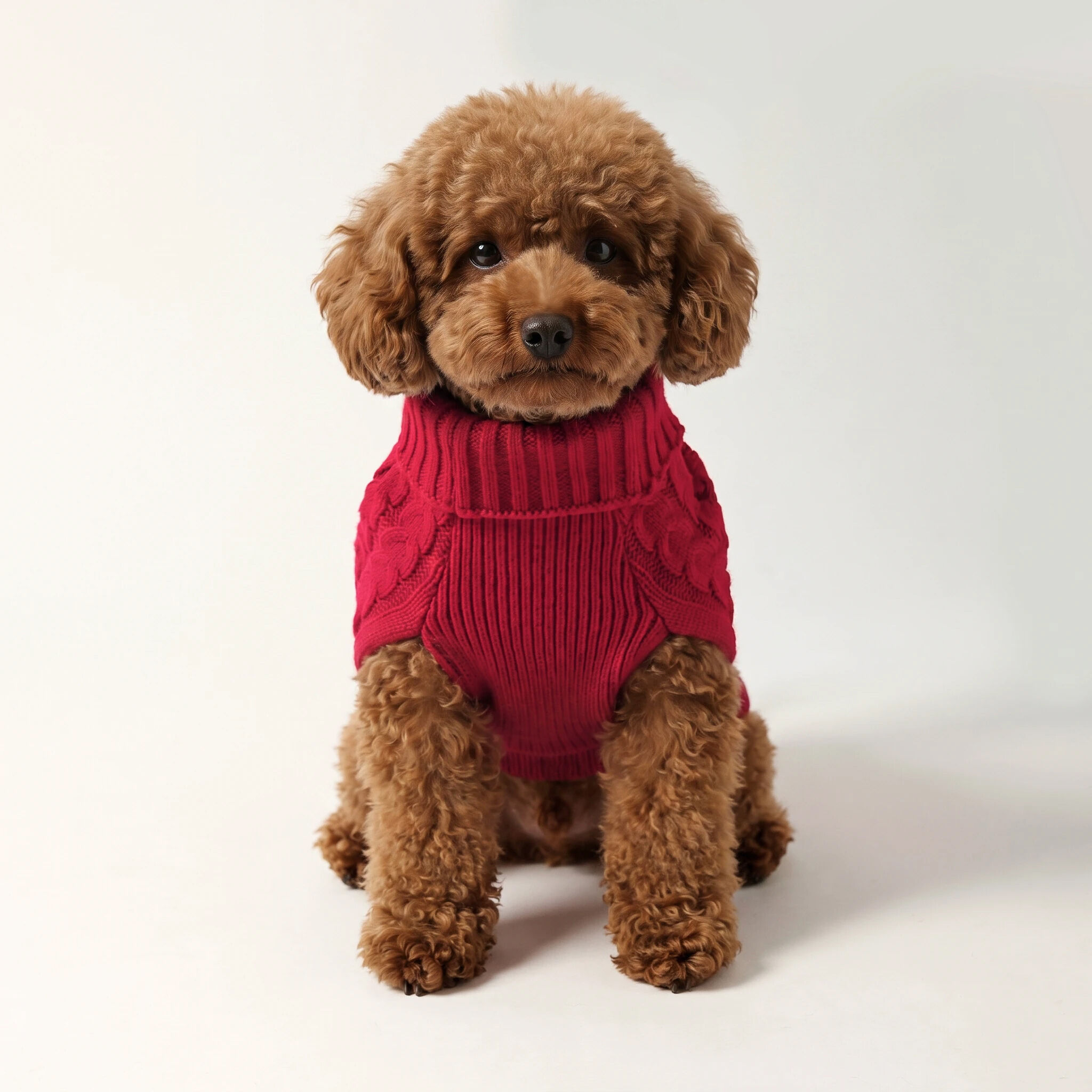 Gotoo - Pull Torsade Rouge pour Chiens- 20cm Image num&eacute;ro 4