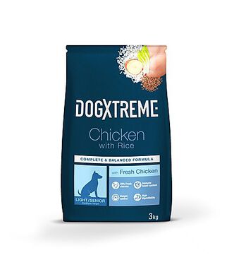 DogXtreme - Croquettes Light Senior au Poulet Frais pour Chien - 3Kg