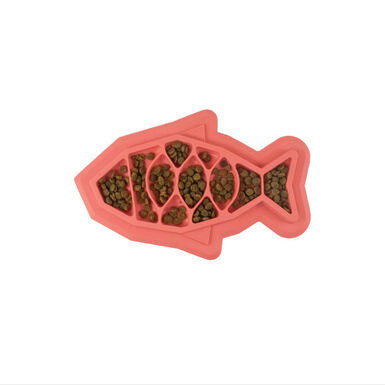 Outward Hound - Tapis d'Alimentation Fishie Fun Feed pour Chats - Rose