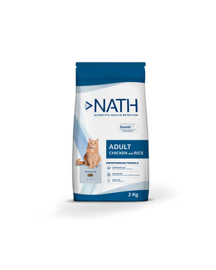 Nath - Croquettes Adult au Poulet et Riz pour Chat - 2Kg