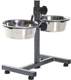 Trixie - Bar à Aliments avec Gamelles Noir pour Chien - 2×0,75L