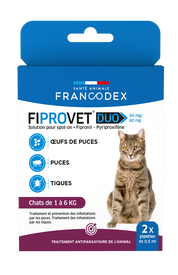 Francodex - Traitement Spot-On Fiprovet Duo pour Chat - 2x0,5ml