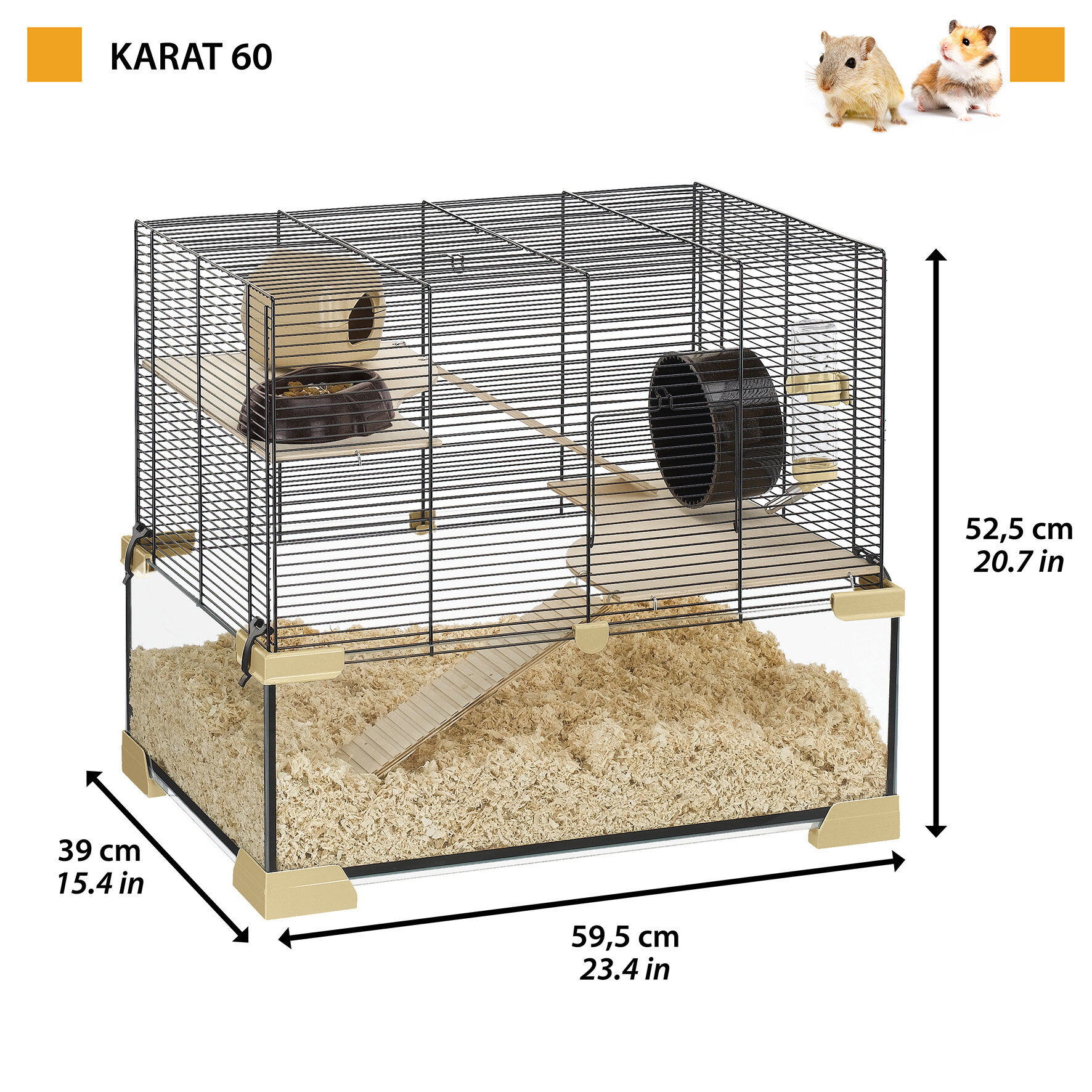 Ferplast - Cage Karat 60 pour Petits Rongeurs - 39x59x52cm Image num&eacute;ro 2